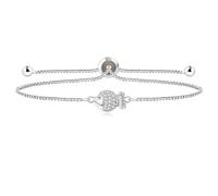 Tobestu Bracciale regolabile intarsiato con tartaruga/pesce zircone per le donne - Bracciale a catena scorrevole elemento mare SJA4597, 9.4 inches, Ottone, Zirconia cubica