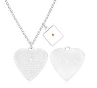 Tobestu Collane con Charm Graine di Senape di Colore Bianco per Donne - Collana Ispiratrice con Scrittura della Croce e Pendente a Cuore YA5085