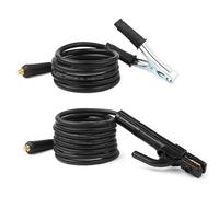 Tobewan Supporto per elettrodi di saldatura da 16 mm², 2 + 3 metri, con cavo e morsetto per saldatura con cavo, saldatrice da 300 A, collegamenti rapidi, 10-25, efficiente per lavori di saldatura