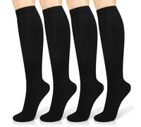 Tobfit 4 Paia Calze a Compressione per Donne e Uomo, Potenziano Circolazione, Recupero e Sport, 15-20mmHg, Sportive, Corsa, Giri in Bici, Viaggi in Aereo (IT, Testo, L, XL, Regular, Regular, BPACK)