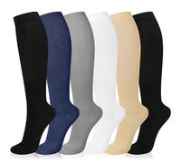 Tobfit 6 Paia Calze a Compressione per Donne e Uomo, Potenziano Circolazione, Recupero e Sport, 15-20mmHg, Sportive, Corsa, Giri in Bici, Viaggi in Aereo (IT, Testo, S, M, Regular, Regular, BPACK)