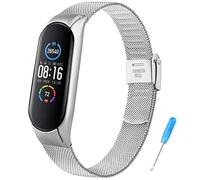 Tobfit Metallo Cinturino Compatibile per Xiaomi Mi Band 5/ Xiaomi Mi Band 6, in Acciaio Inossidabile