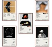 TOBIANG Partynextdoor - Poster su tela autografato con copertina dell'album musicale (set di 4), senza cornice: 20 x 30 cm