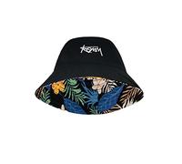 TOBILE Cappelli da pescatore Big Head Xl Size Lettera Bucket Hat per uomo su due lati Donne Floreale Cappello da Pescatore Estate Casual Street Sun Hat - Fiore nero, XL (60-63 cm)