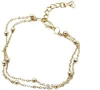 Tobilleras de Playa de Verano con Cadena de cuentas de Doble capa, Sandalia para Mujer, pulsera de tobillo descalzo para Mujer Attractive