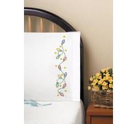 Tobin Design Works Crafts Stamped Pillowcases for Embroidery, Christmas Lights, 20" x 30" Kit da Ricamo, Cotone, Luci Natalizie, 76 x 51 cm (Pack of 1)