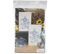 Tobin Design Works Crafts T264049 Stampato Telo da Cucina per Ricamo, Blu, Rosa