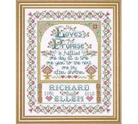Tobin Design Works promessa di Amore - Kit Punto Croce (con Il Messaggio in Inglese), Carta di Progettazione Amore, Multicolore