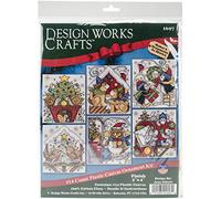 Tobin Home for Christmas Kit di decorazioni a punto croce, cotone, 8,9 x 10,2 cm, 14 pezzi, 6 pezzi, 8,9 x 10,2 cm