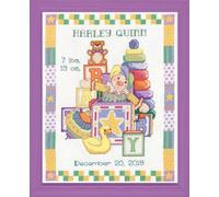Tobin Toys Sampler Birth Record Counted Cross Stitch Kit-11"X14" 14 Count