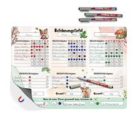 TOBJA Lavagna per ricompensa XL per bambini, A3, motiva i bambini a partire dai 3 ai 10 anni, sistema di ricompensa magnetico con 4 matite colorate