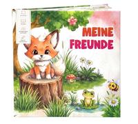 TOBJA® Libro degli amici, scuola elementare, animali della foresta, 30 | Libro degli amici per la scuola per ragazze e ragazzi, 21 x 21 cm, copertina rigida, 92 pagine, libro degli amici della