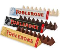 Toblerone Mix, Tris di Tavolette al Cioccolato Fondente, Latte e Bianco, 100 g