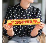 Toblerone personalizzato con Nome Amore - Toblerone barretta di cioccolato al latte con miele e mandorlato personalizzato con Nome o Testo (Toblerone barretta, L -360 grammi)