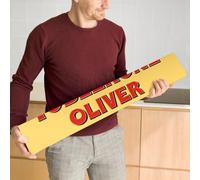 Toblerone XXL personalizzato con Nome - Toblerone barretta di cioccolato al latte con miele e mandorlato personalizzato con Nome o Testo (XXL - 4.5 kg)