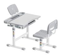 Toboli Banco scuola con sedia e leggio, Scrivania per bambini inclinabile e regolabile in altezza