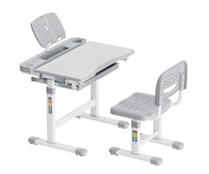 Toboli Banco scuola con sedia e leggio, Scrivania per bambini inclinabile e regolabile in altezza