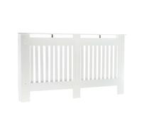 Toboli Copritermosifone in MDF Bianco 152x19x82cm Copricalorifero a doghe