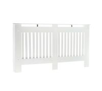 Toboli Copritermosifone in MDF bianco 172x19x82cm Copricalorifero a doghe