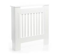 Toboli Copritermosifone in MDF Bianco 78x19x82cm Copricalorifero a doghe