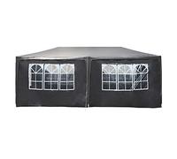 Toboli Gazebo 3 x 6 m in grigio con protezione UV 50+, tendone da giardino con pareti laterali avvolgibili, tenda da festa con finestre, ad esempio per terrazze e festival