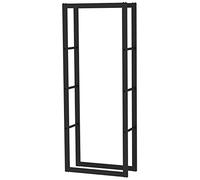 Toboli Scaffale per legna da ardere 150x25x60cm, metallo verniciato a polvere, per interno ed esterno, Portalegna