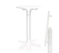 Toboli Tavolo alto da bar rotondo pieghevole bianco Ø 70 cm h 110 cm per interno ed esterno