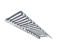 Toboli Tenda da sole con bracci a snodo e protezione UV 3x2,5m Antracite/bianco Montaggio a parete