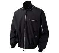 Tobysper Giacca bomber da uomo, antivento, per le mezze stagioni, per il tempo libero, casual, da aviatore, per le attività all'aria aperta, per l'autunno e l'inverno, Nero , M