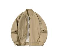 Tobysper Giacca bomber da uomo, leggera, da allenamento, da aviatore, per il tempo libero, a vento, per le mezze stagioni, cachi, L