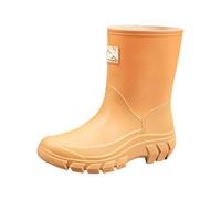 Tobysper Stivali in gomma da uomo e da donna, unisex, a mezza altezza, scarpe da pioggia, comodi, leggeri, corti, traspiranti, autunnali, pratici, flessibili, da giardino, O giallo, 40 EU