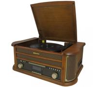 Roadstar HiF-1993 - Giradischi D+BT (sistema compatto retrò con lettore CD, DAB+, Bluetooth, pannello a cassette, USB e funzione di codifica diretta)
