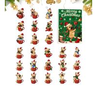 TocaFeank Calendario 'Avvento - Simpatico Giocattolo Tematico Cane 24 Giorni in Acrilico | Calendario Conto Alla Rovescia per Appassionati di Cani,per Famiglia Casa Feste Regalo Natale Adulti e