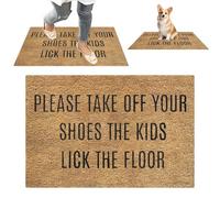 TocaFeank Divertente togli le scarpe dallo zerbino | Please Take Off Your Shoes The Kids Lick The Floor Doormat | Tappetino benvenuto per porta d'ingresso, decorazioni per casa per interni ed esterni