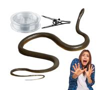 TocaFeank Scherzo con il serpente su una corda,Scherzo con il serpente | Serpente falso - Serpente bavaglio con clip a corda Giocattolo serpente Oggetti di scena serpente finto Scherzo per Halloween e