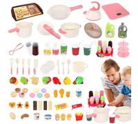 TocaFeank Set Cucina per Bambini - Gioco Educativo per Stimolare Creatività e Apprendimento | Set Cucina Giocattolo Interattivo con Cibo Finto per Interno ed Esterno Aula Asilo e Sala Giochi