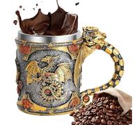 TocaFeank Tazza Drago - Acciaio Inox 400ml Tazze Medievali,Sculture da Scrivania Regalo per Casa Feste Campeggio Caffè Birra Whisky