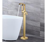 Tocca da bagno montato sul pavimento con miscelatore doccia singola foro 2 modalità da bagno indipendente tocco caldo e freddo, oro spazzolato LWX
