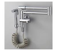 Tocca del lavello da cucina, rubinetto pieghevole per cucina pieghevole mixer cucina in ottone nero/dorato/cromio a 360 gradi a parete fredda a parete ridotta tocca di bidet rotante per cucina (6)