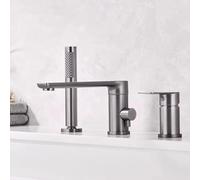 Tocca del mixer da bagno moderno con doccia a cascata tocco da bagno 3 fori a 360 ° rotazione in ottone battitore di rubinetti per doccia con doccia set lavandino da bagno e rubinetti da bagno set di