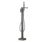 Tocca del mixer da bagno moderno con focaccia per doccia per vadone da bagno miscelatore doccia con doccia maniglia singola a 360 ° rotazione pavimento in ottone in piedi tocco tocco di vasca da