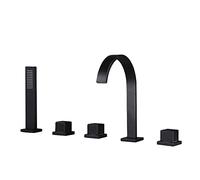 Tocca del mixer da bagno moderno con le cascata della doccia a cascata tocco da bagno con doccia a mano set da bagno set vano vano da bagno tap mazzo da bagno montato tocca 3 maniglie 5 fori cromati