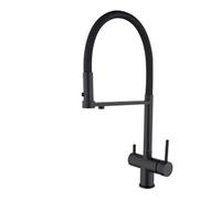 Tocca della cucina a 3 vie - Filtro ad acqua calda e fredda rubinetto grigio elegante e oro spazzolato perfetto per l'acqua potabile design moderno facile qualità di installazione LWX