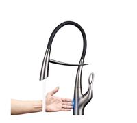 Tocca della cucina, rubinetto del bagno, mixer del lavello cucina, rubinetto da cucina grigio in ottone di lusso, design a tratto di aspirazione magnetica a manico singolo a doppio controllo a doppio