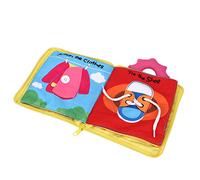 Tocca e Senti i Libri di Stoffa Increspata, Libri di Stoffa per Bambini dei Cartoni Animati per lo Sviluppo 'istruzione Precoce (Libro in stoffa con cerniera a forma di cartone