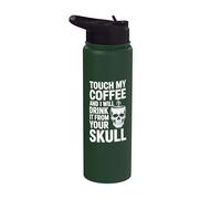 Tocca il mio caffè bevilo dal tuo cranio Stainless Steel Insulated Water Bottle