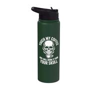Tocca il mio caffè bevilo dal tuo cranio Stainless Steel Insulated Water Bottle