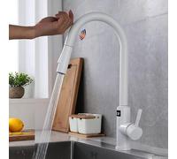 Tocca il rubinetto della cucina, rubinetto da cucina con spruzzatore a tiro verso il basso, acciaio inossidabile per facciale cucina con sensore intelligente, rubinetto del lavello della cucina con