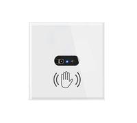 Tocca l'interruttore della luce, Interruttore luce a infrarossi intelligente Lampada da parete On Off Sensore IR No Touch Pannello touch screen in vetro(White)
