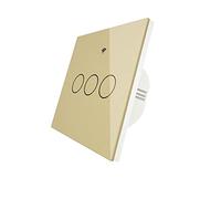 Tocca l'interruttore della luce, Interruttore tattile Smart RF433 aggiornato 2/3 vie Smart Life/Controllo app Tuya, Controllo vocale domestico 1/2/3 Gang(3 Gang)